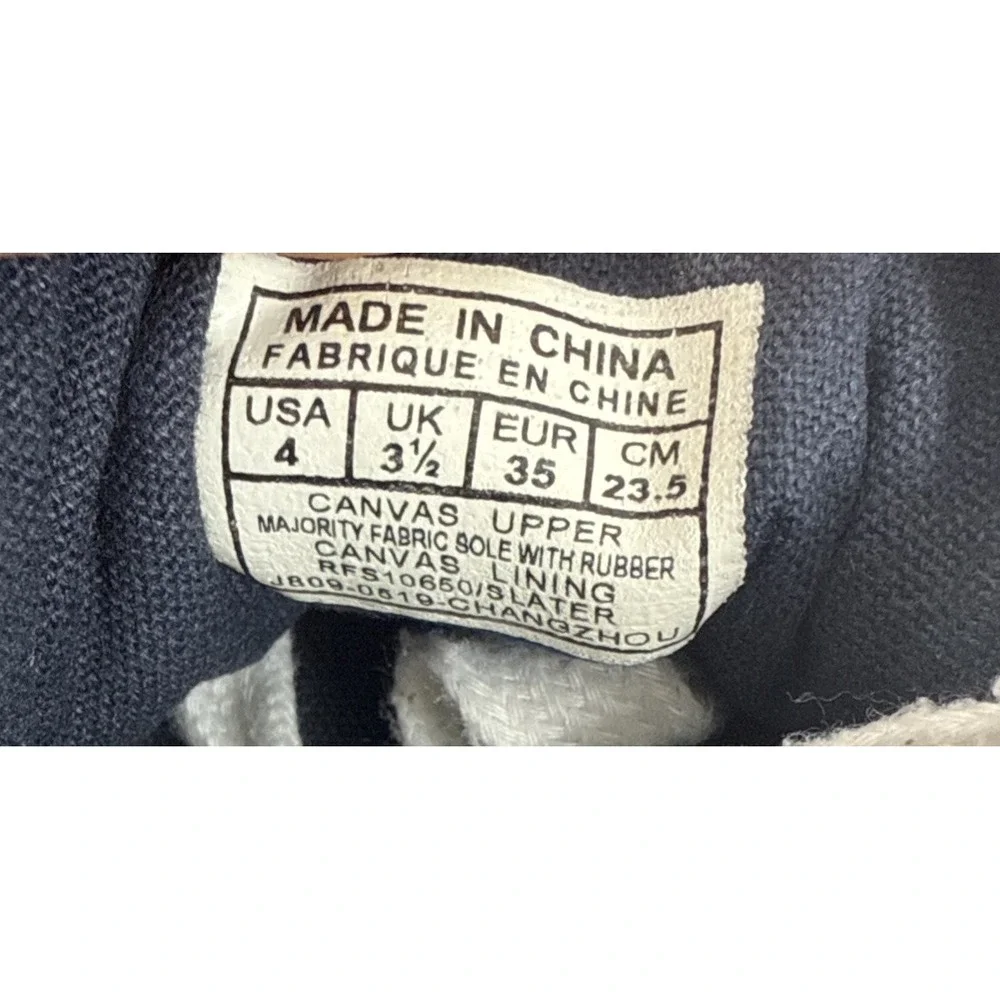 Polo Ralph Lauren Youth 4 Navy Blue Canvas Sneakers Casual‎ Shoe Preppy Academia